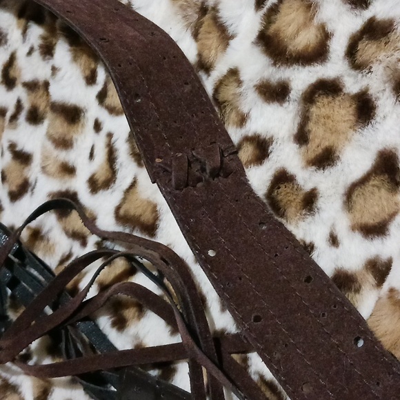 NWOT Suede Bohemian Pinhole Fringe Tie Belt P-size 10 - Picture 14 of 15